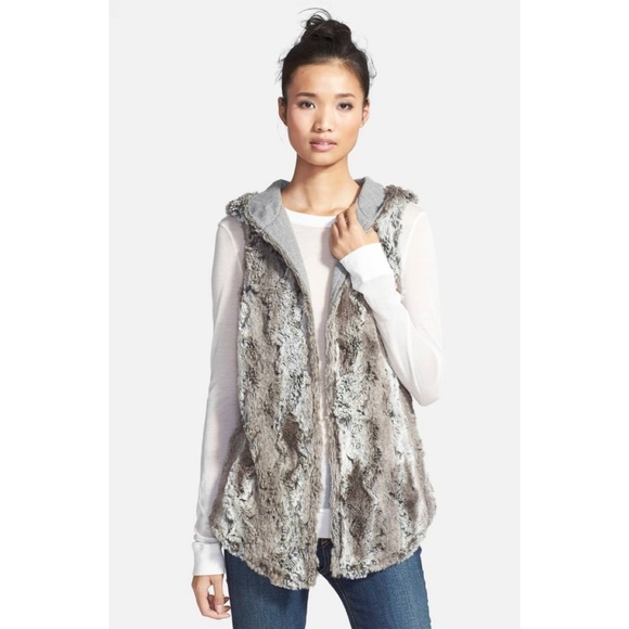 dylan hooded faux fur jacket